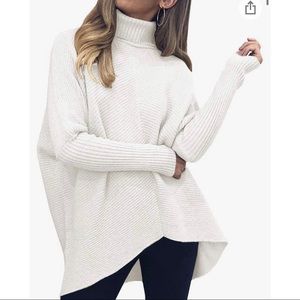 White Oversize Turtleneck